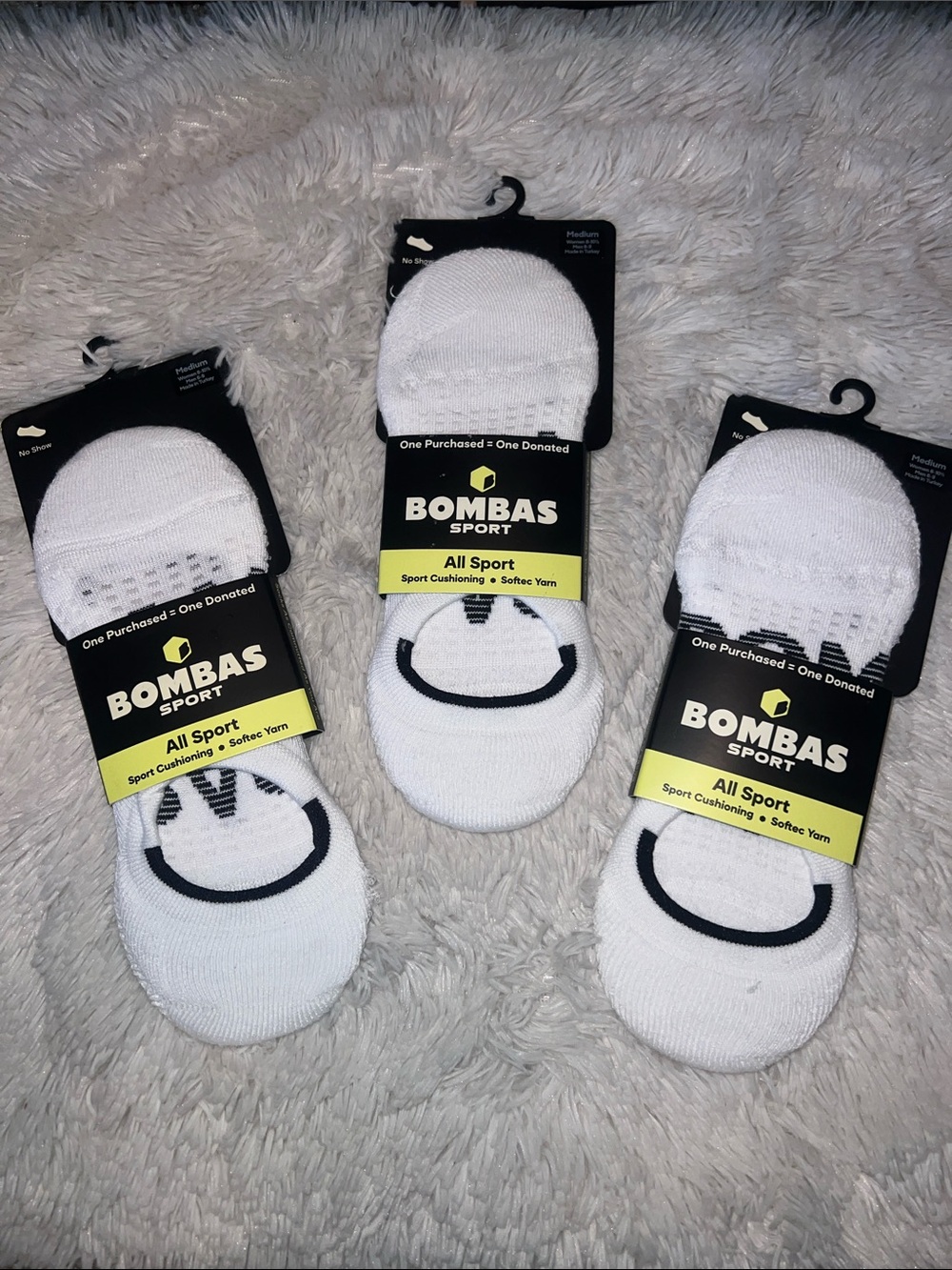 Three Pair BOMBAS SPORT CUSHIONED NO SHOWS